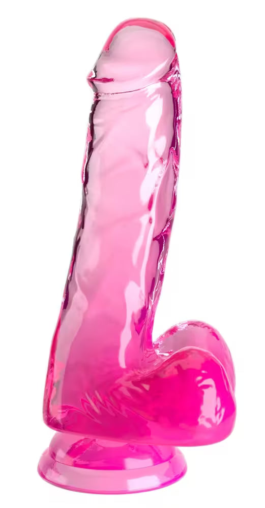 Penis mit Hoden von King Cock Clear 17,8 cm