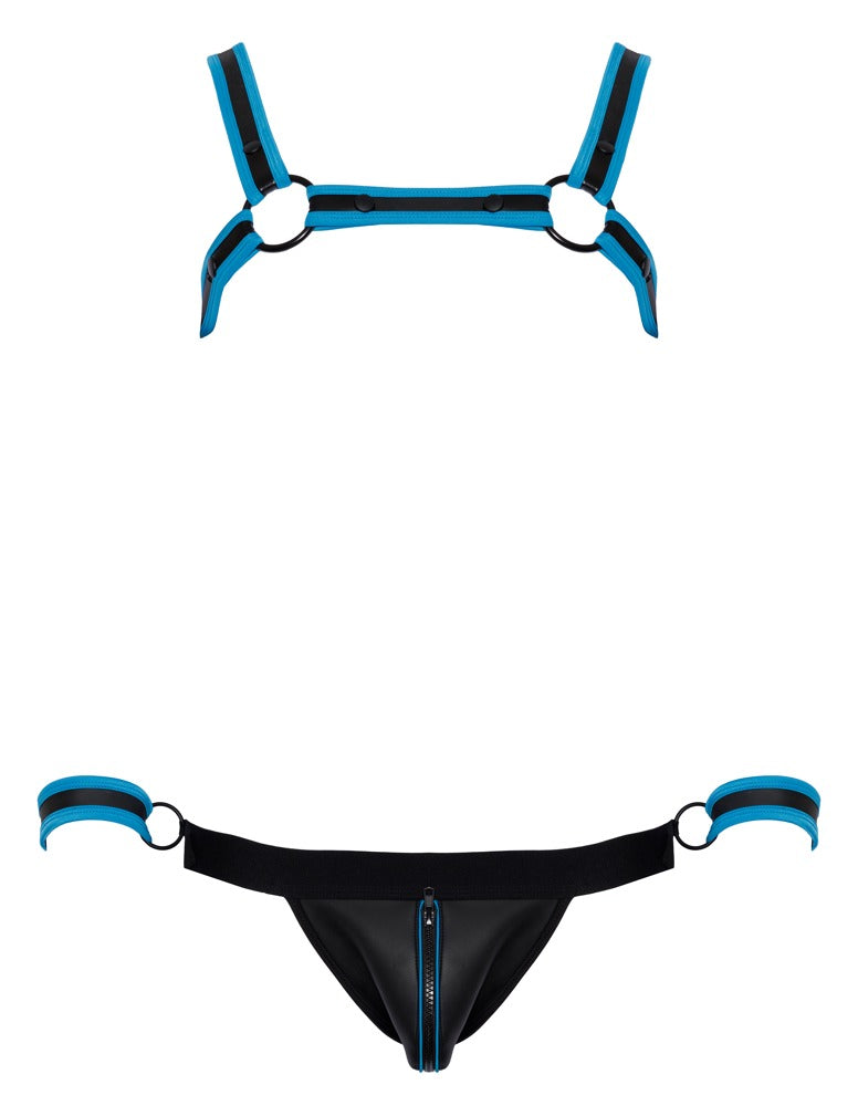 Svenjoyment Bondage Herren Bondage-Set, Schwarz/Blau