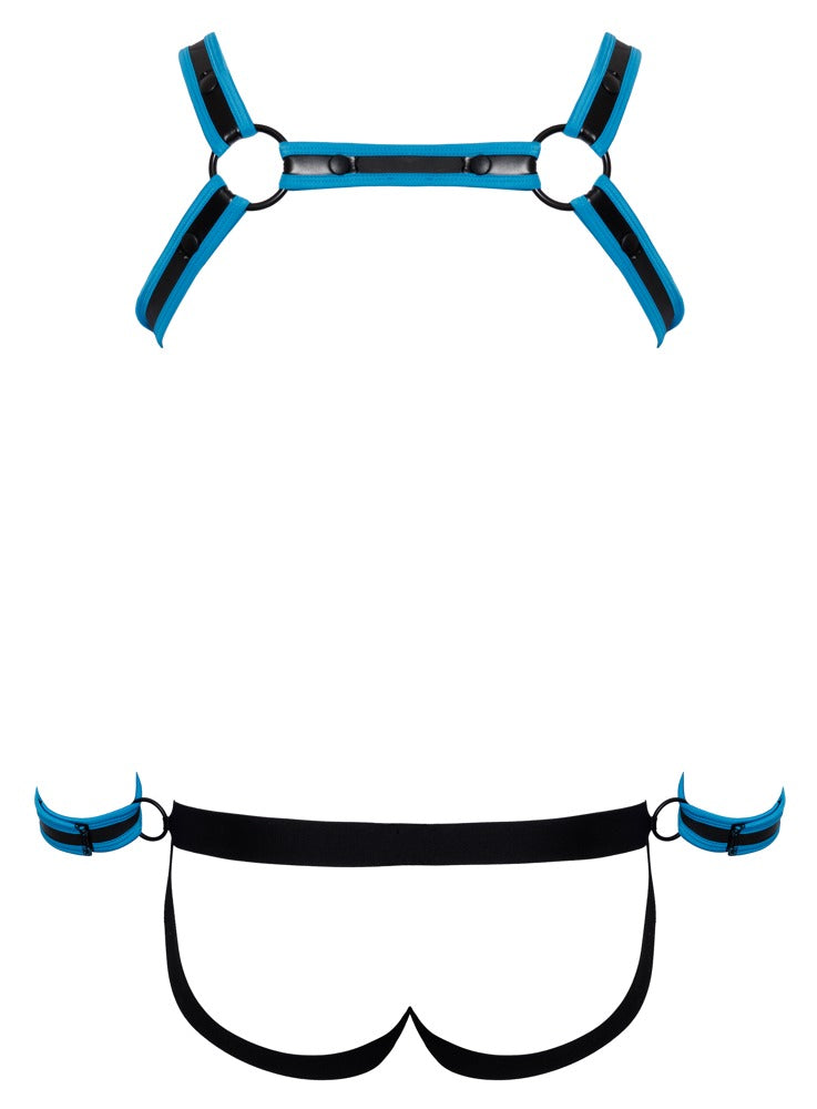 Svenjoyment Bondage Herren Bondage-Set, Schwarz/Blau