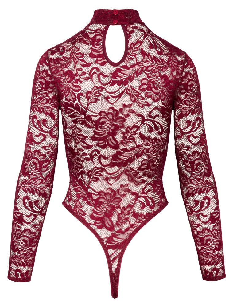 Roter Spitzen-String-Body