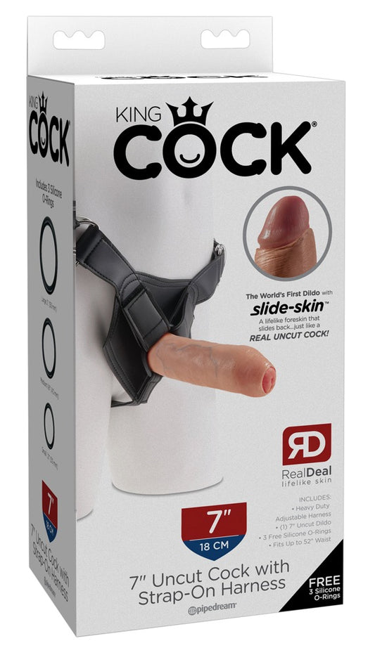 King Cock 18 cm Umschnalldildo mit beweglicher Vorhaut