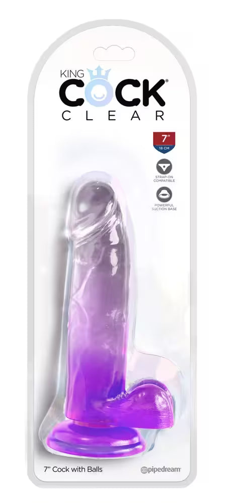 Penis mit Hoden von King Cock Clear 20,3 cm
