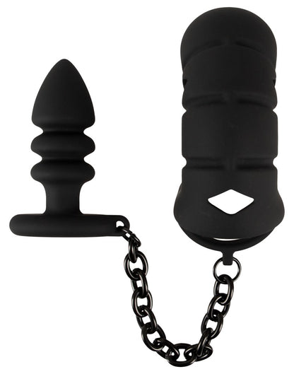 Peniskäfig mit Analplug Black Velvets