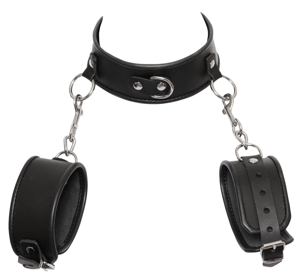 ZADO Lederhalsband und Handschellen