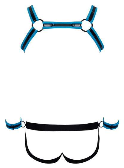 Svenjoyment Bondage Herren Bondage-Set, Schwarz/Blau