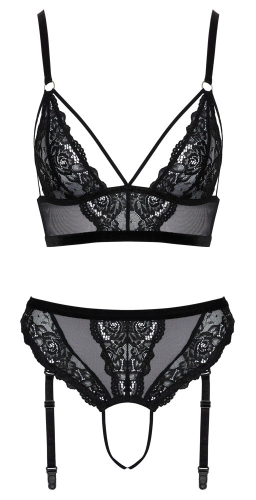Cottelli Lingerie Schwarzer BH und Tanga