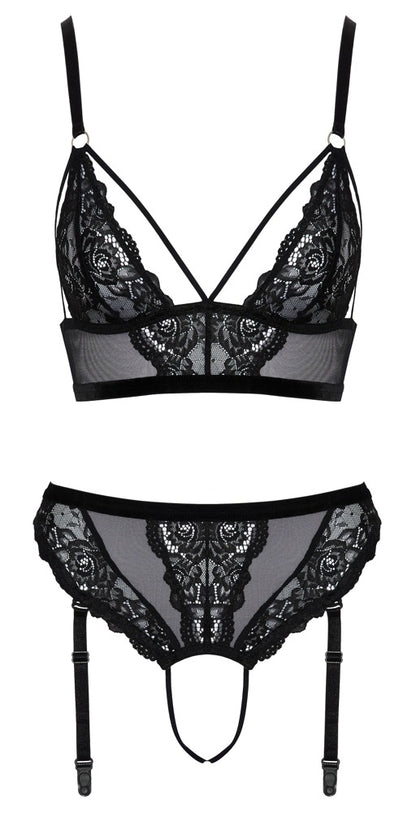 Cottelli Lingerie Schwarzer BH und Tanga