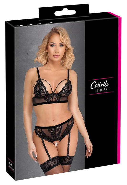 Cottelli Lingerie Schwarzer BH und Tanga