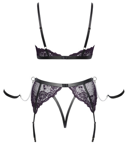 Cottelli Bondage Spitzen-Bondage-BH und Slip-Set