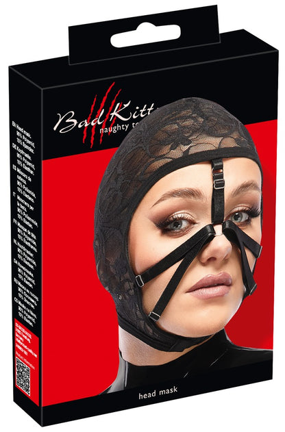 Bad Kitty Schwarze Spitzenkopfmaske