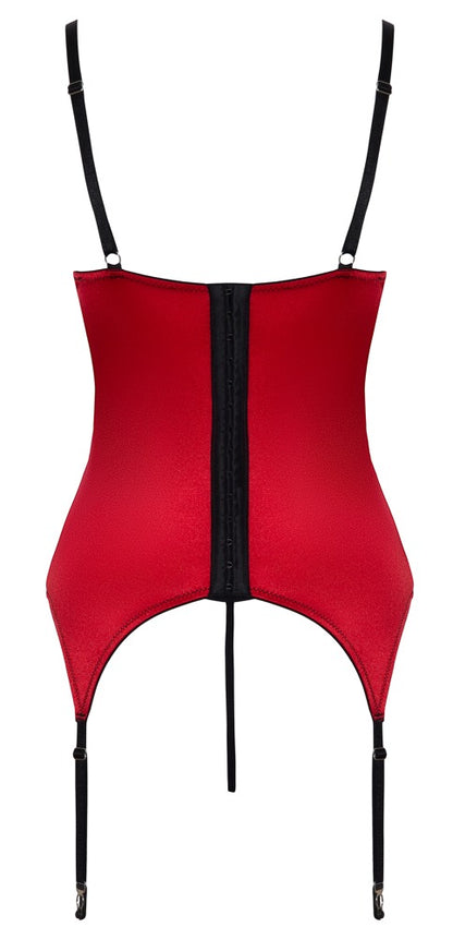 Rotes Cottelli Lingerie Strumpfhaltergürtel- und Tanga-Set