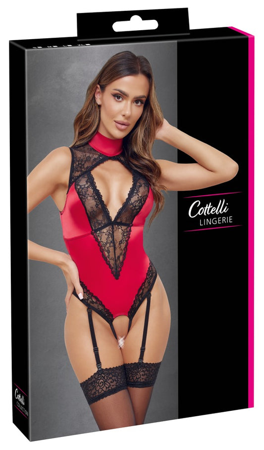 Cottelli Lingerie Rot/Schwarz Strapsbody