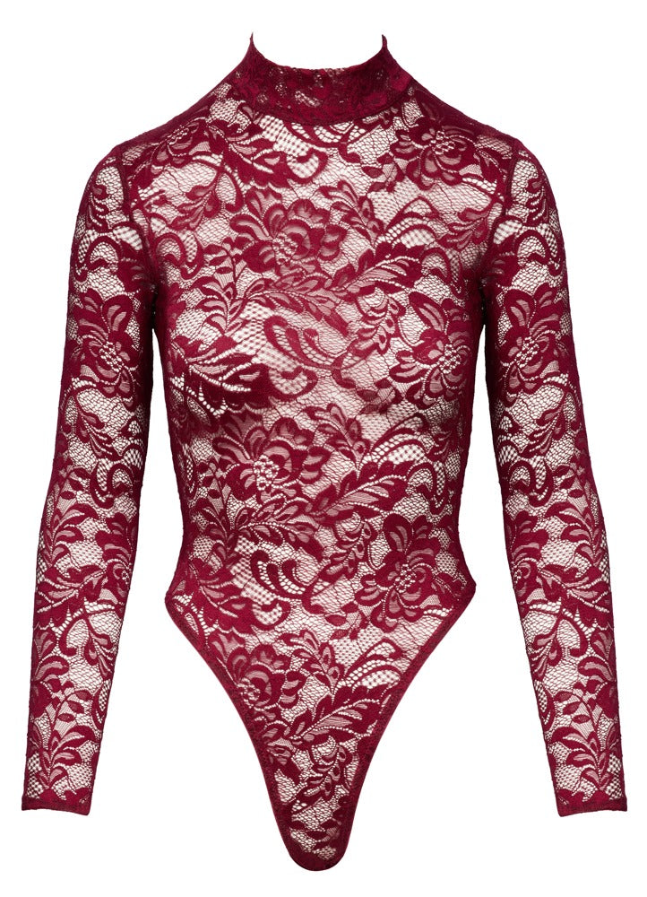 Roter Spitzen-String-Body