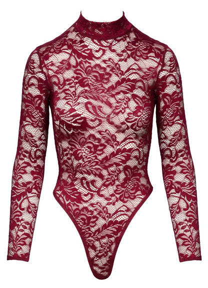 Roter Spitzen-String-Body