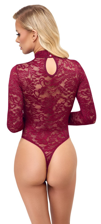 Roter Spitzen-String-Body