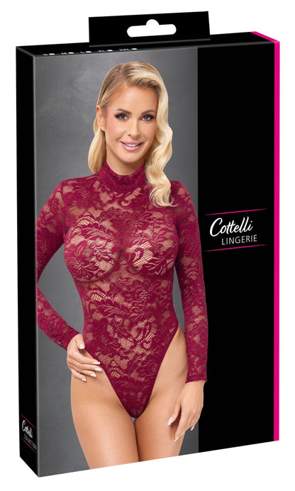 Roter Spitzen-String-Body