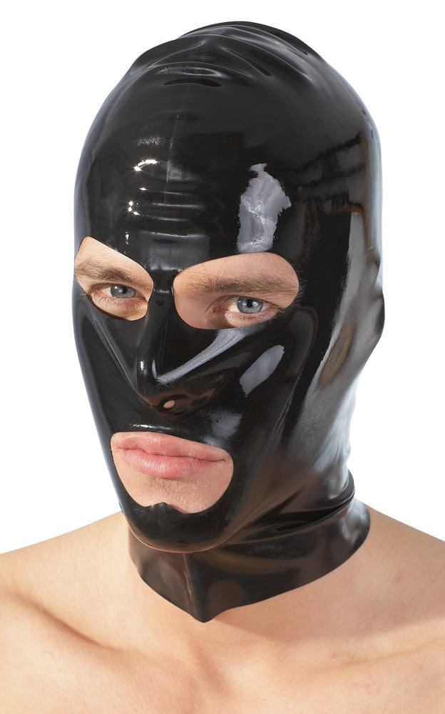 LATE X Schwarze Latexmaske