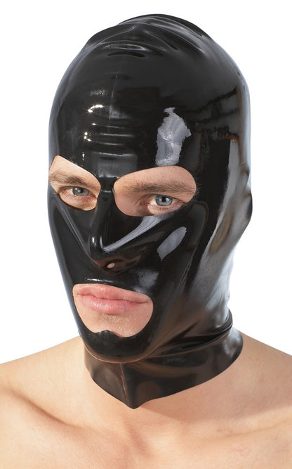 LATE X Schwarze Latexmaske