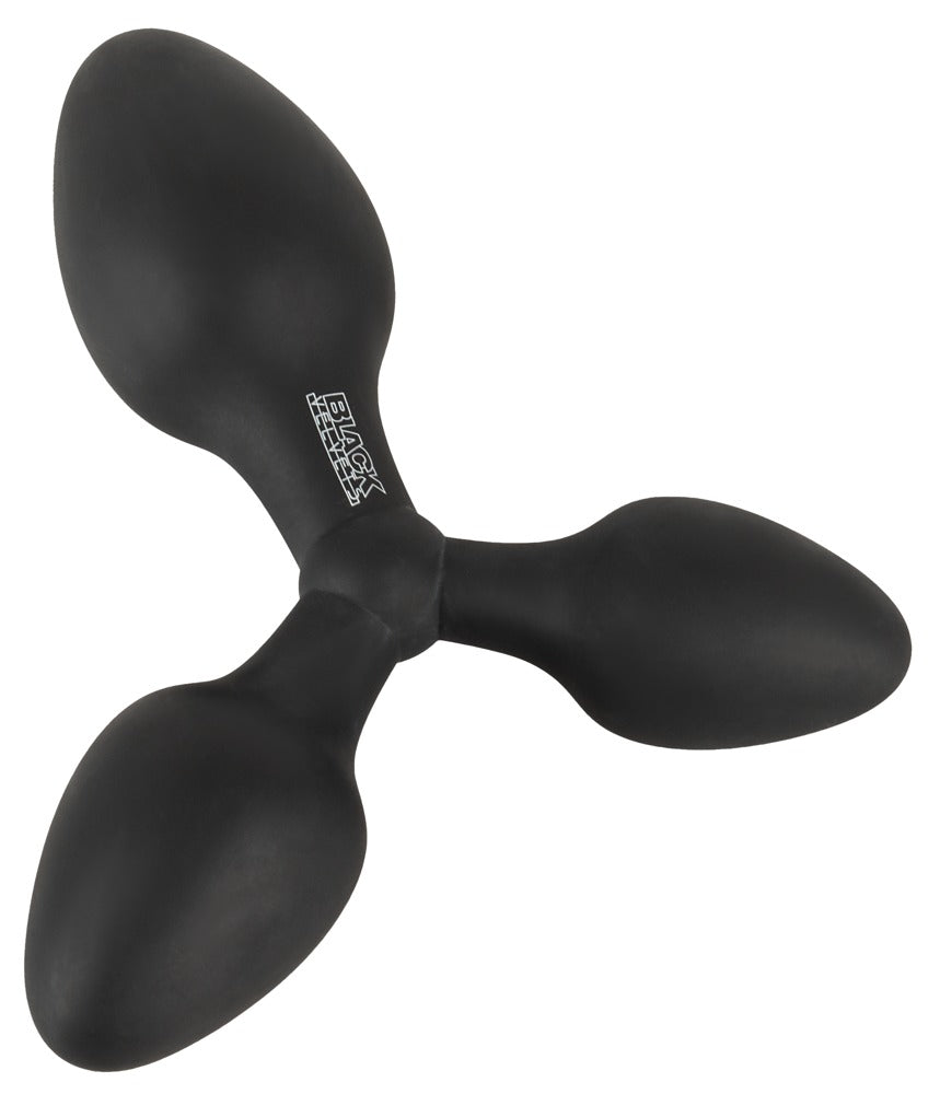 Dreifacher Analplug aus schwarzem Samt