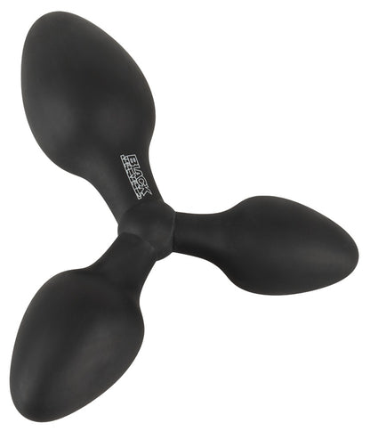 Dreifacher Analplug aus schwarzem Samt