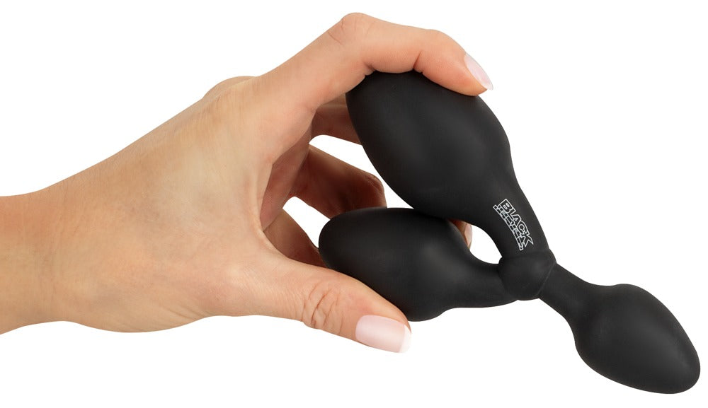 Dreifacher Analplug aus schwarzem Samt
