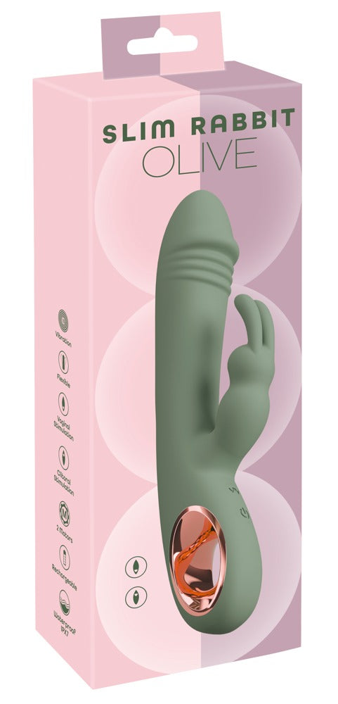 You2Toys Slim Rabbit Olive Doppelvibrator