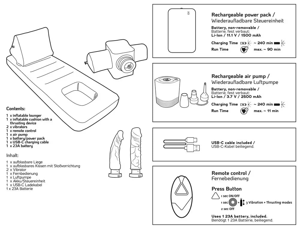 Aufblasbares Samtbett